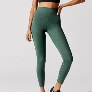 Carbon38 Shine Powder 7/8 Legging Shine Powder Evergreen medium‎ green women’s